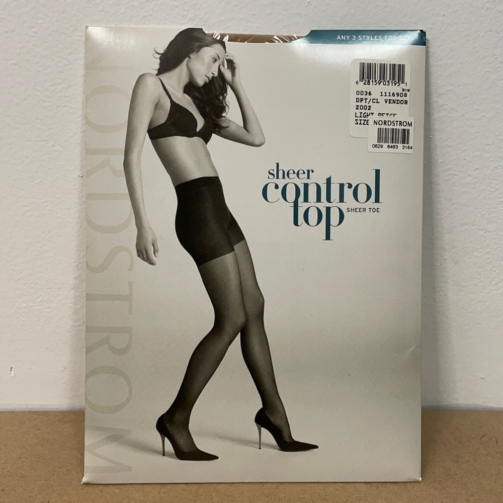 Nordstrom Sheer Control Top Sheer Toe Pantyhose Size A